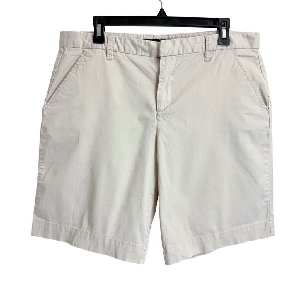 Calvin Klein Jeans Womens Beige Chino Shorts Size 14 Tan Cotton Blend Mid Rise‎